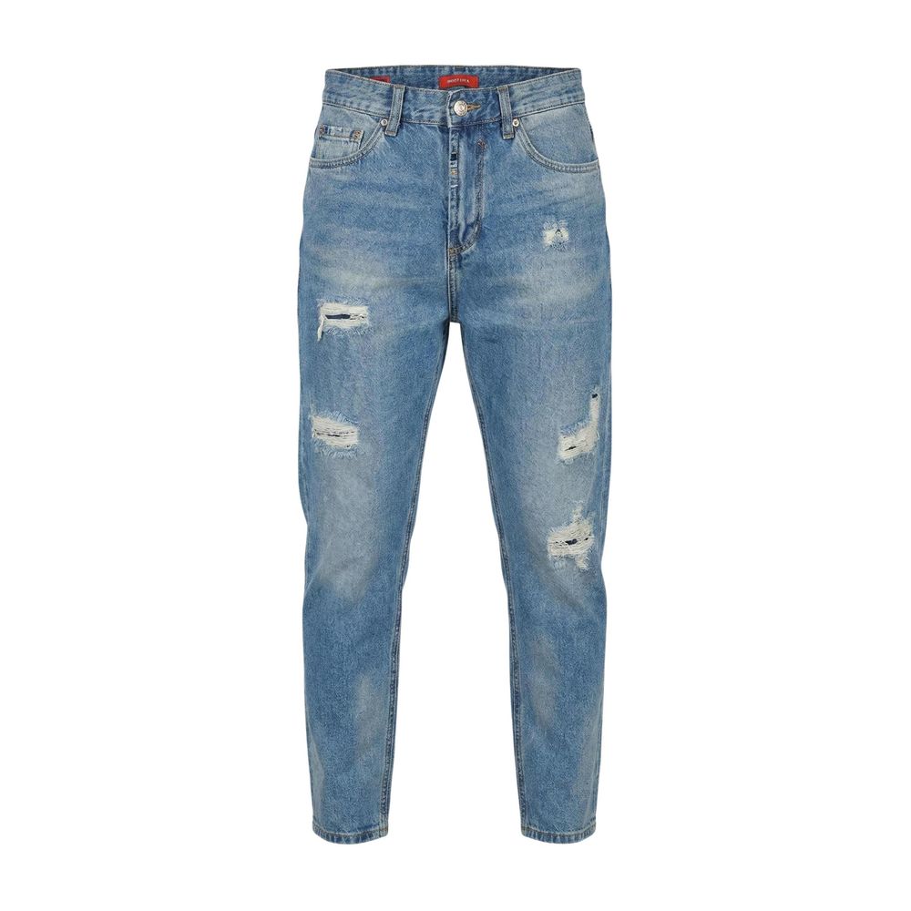 Blue Cotton Skinny Jeans
