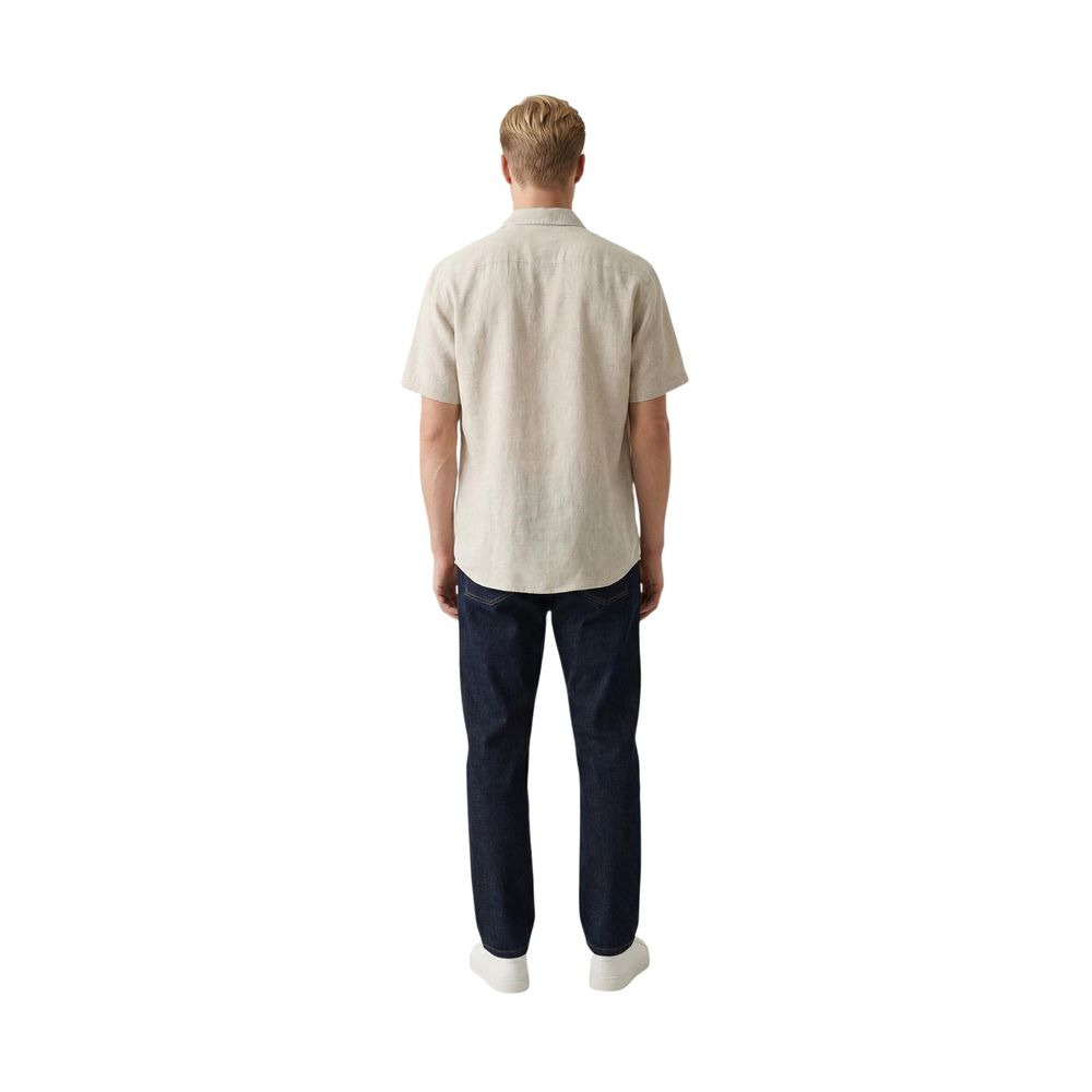 Beige Linen Shortsleeve Shirt