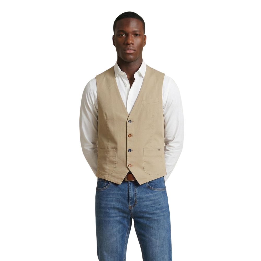 Beige Cotton Waistcoat