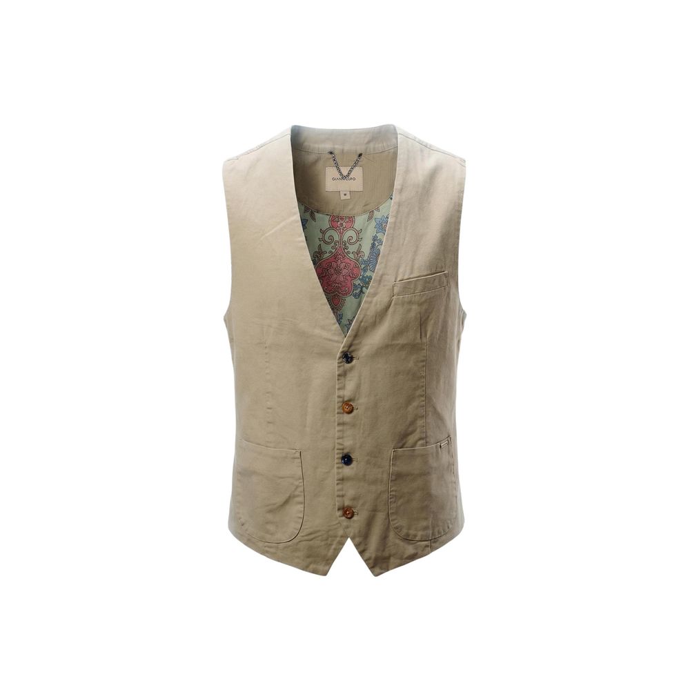 Beige Cotton Waistcoat
