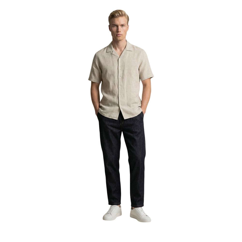 Beige Linen Shortsleeve Shirt