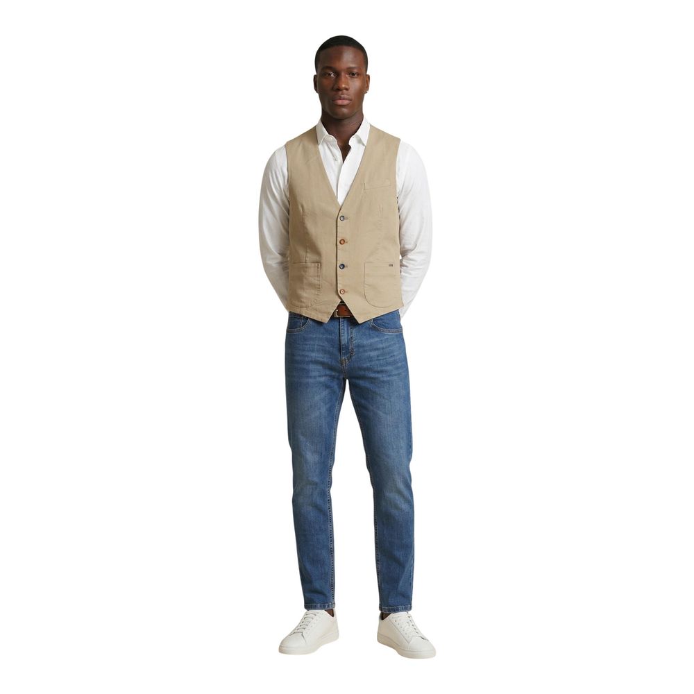 Beige Cotton Waistcoat