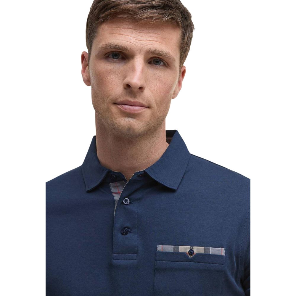 Blue Cotton Polo Shirt