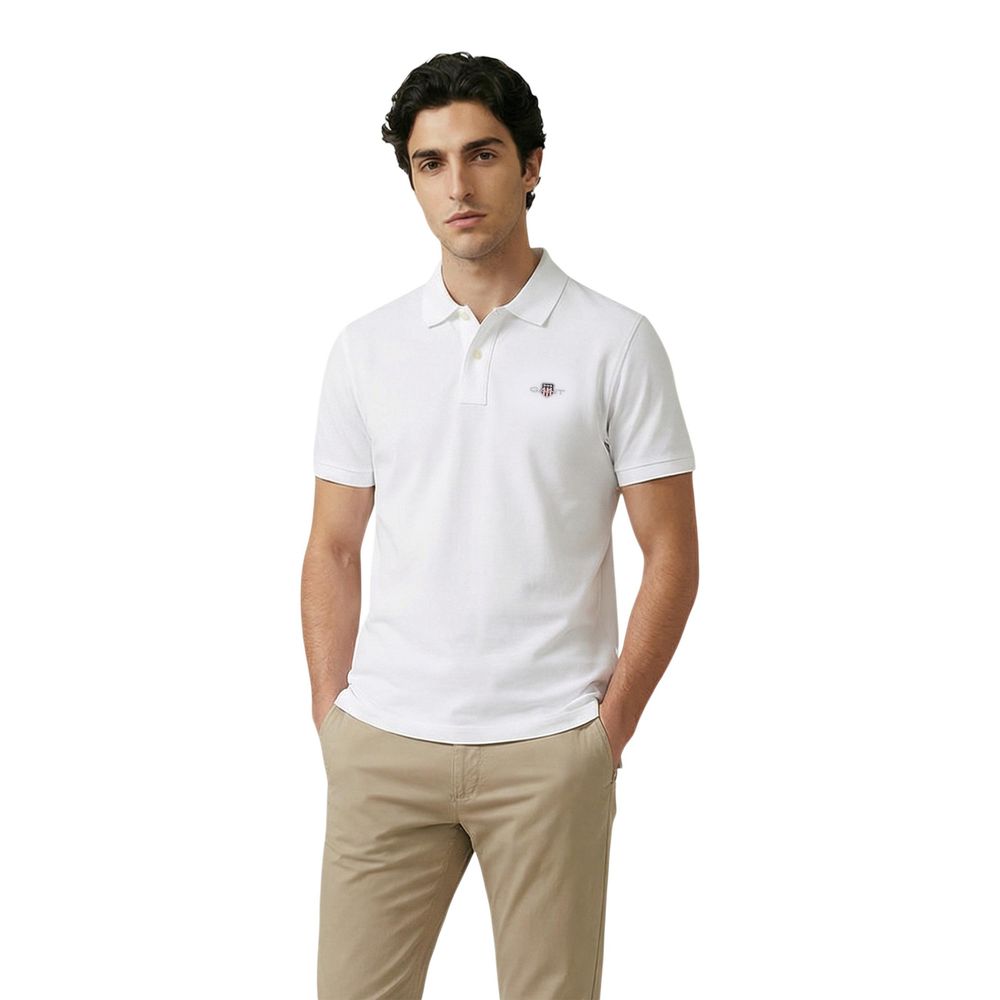 White Cotton Polo Shirt