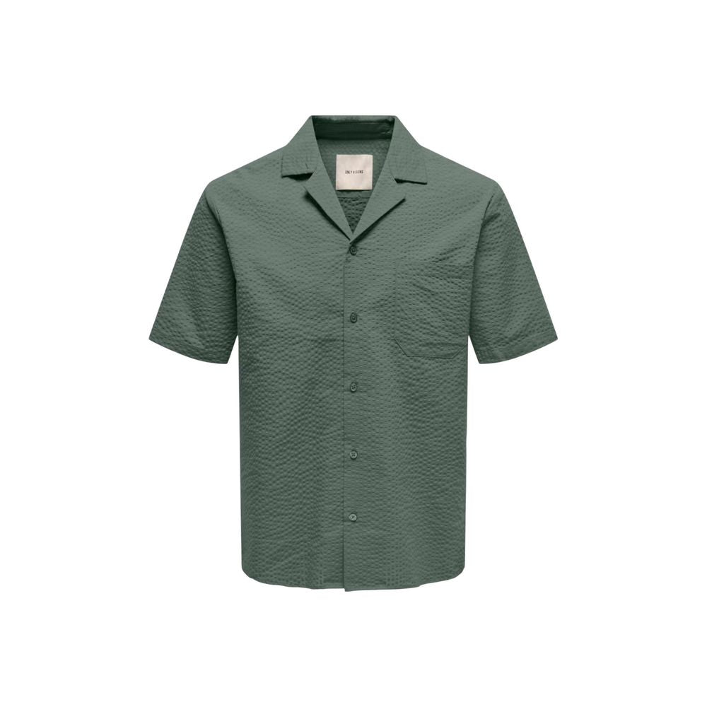 Green Cotton Shortsleeve Shirt