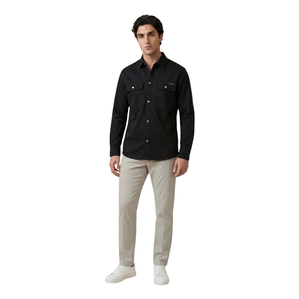 Black Cotton Dress Shirt
