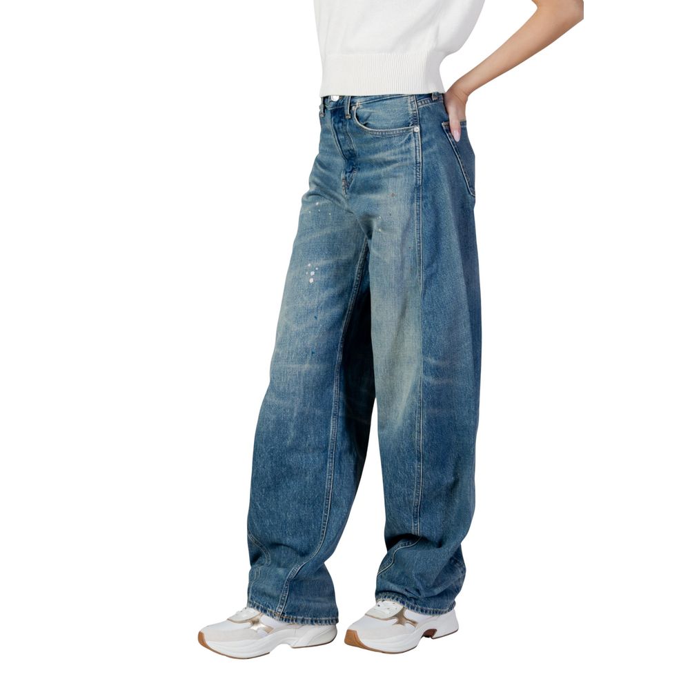 Blue Recycled Cotton Flared Jeans