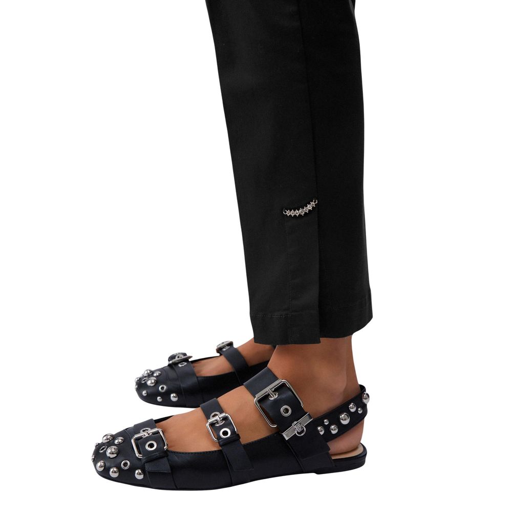 Black Cotton Chino Pants