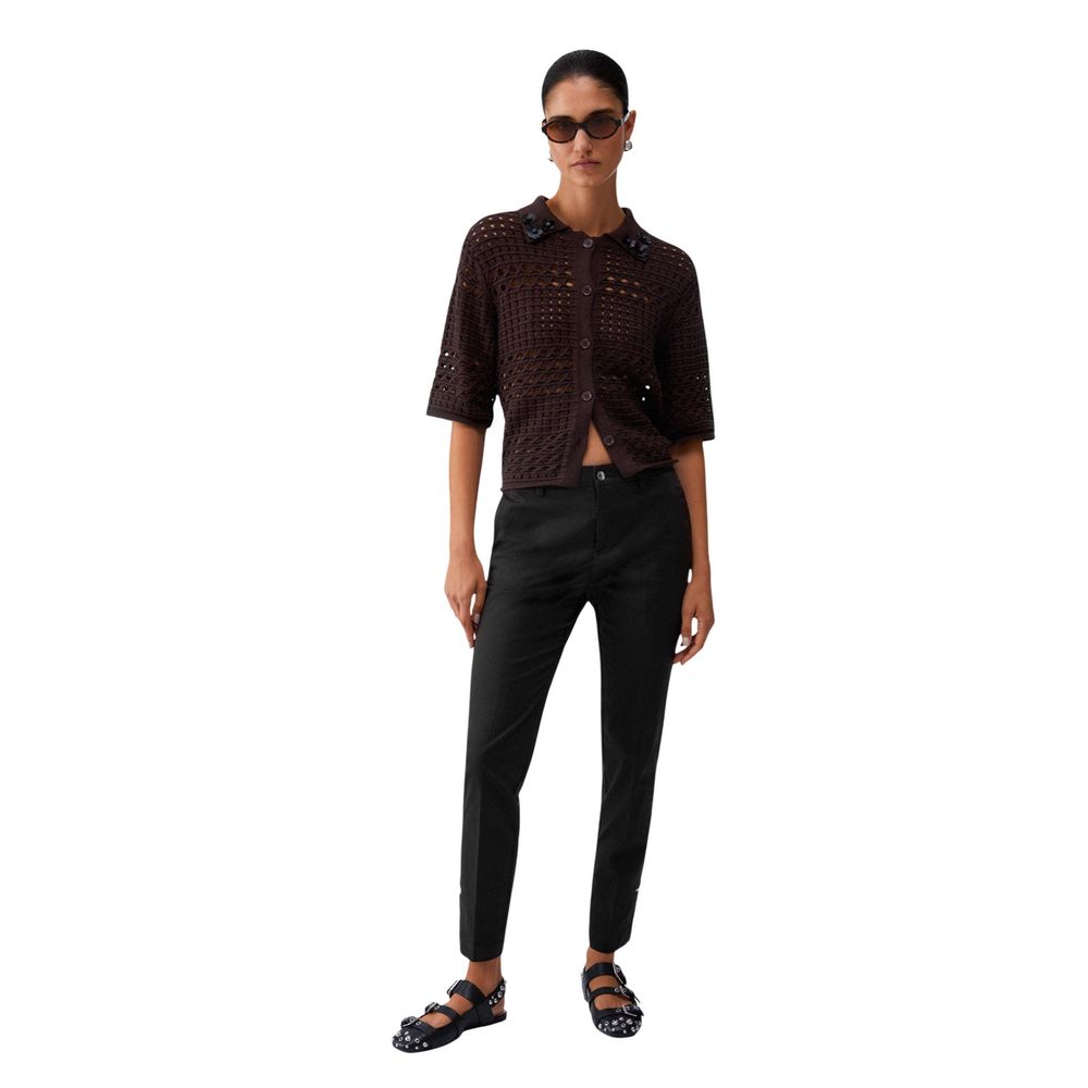 Black Cotton Chino Pants