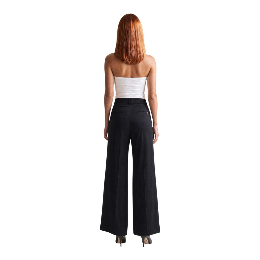 Black Viscose Casual Pants