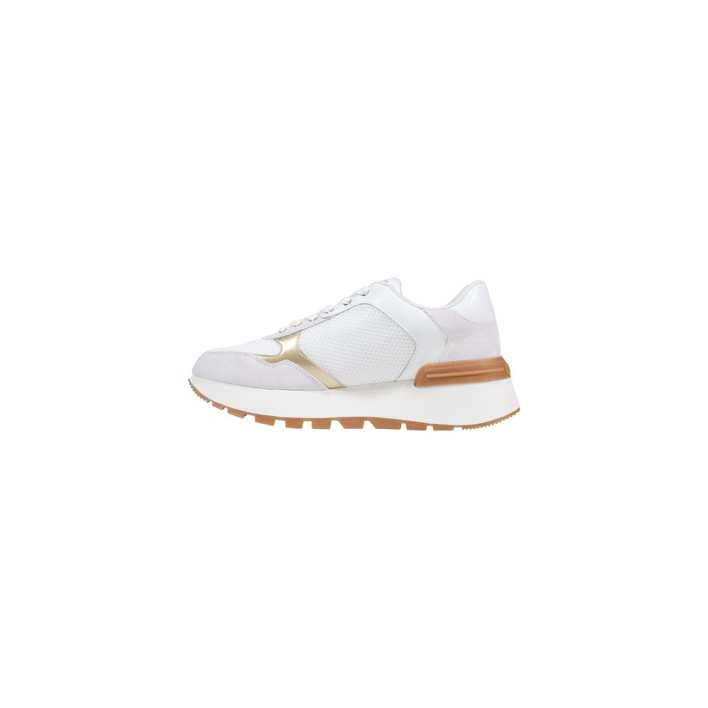 White Artificial Leather Athletic Sneakers