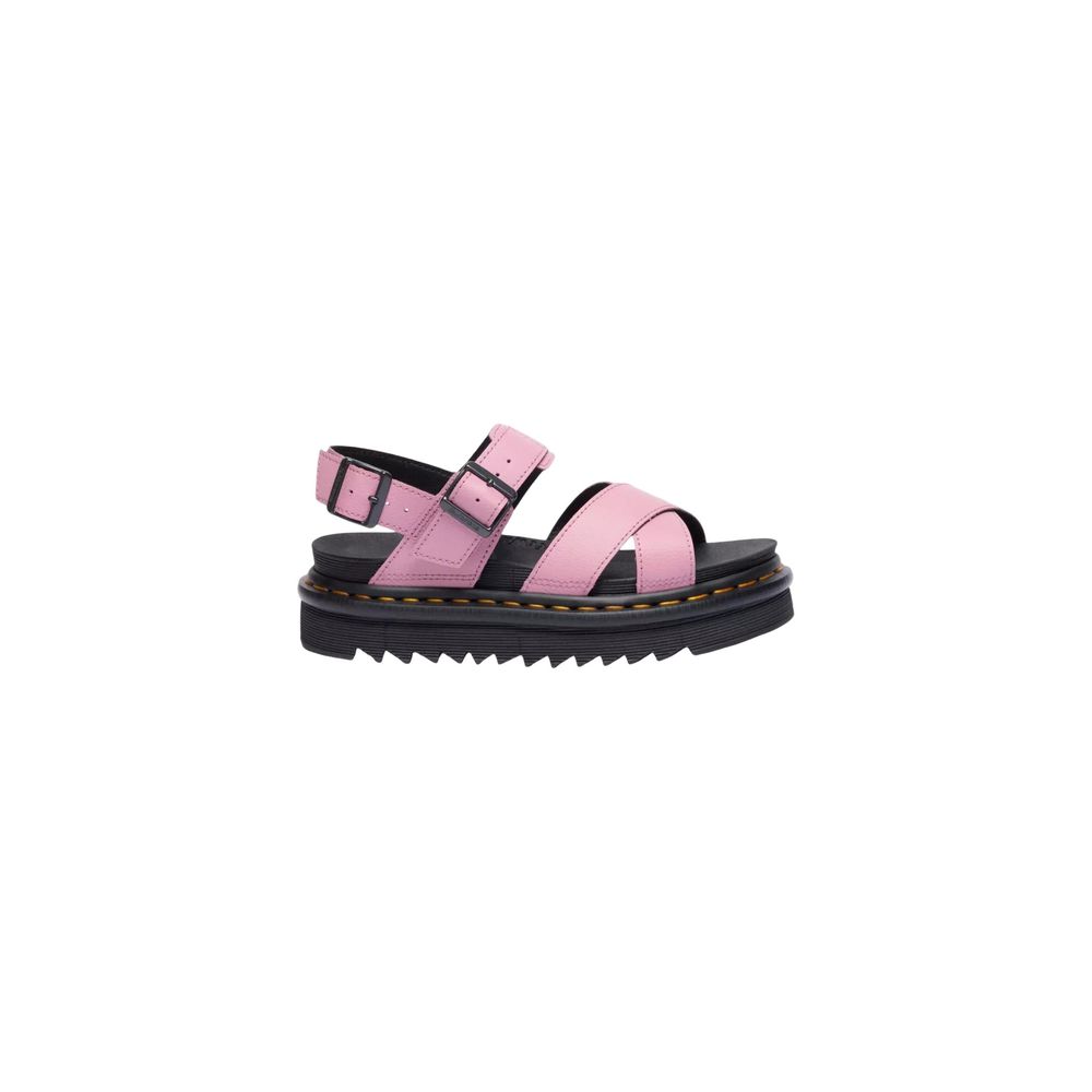 Pink Leather Platform Sandals