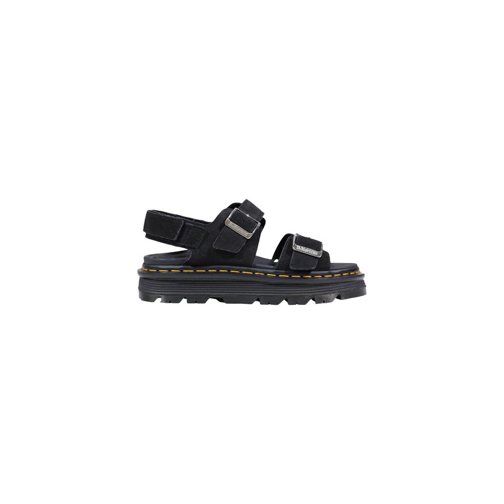 Black Leather Flat Sandals
