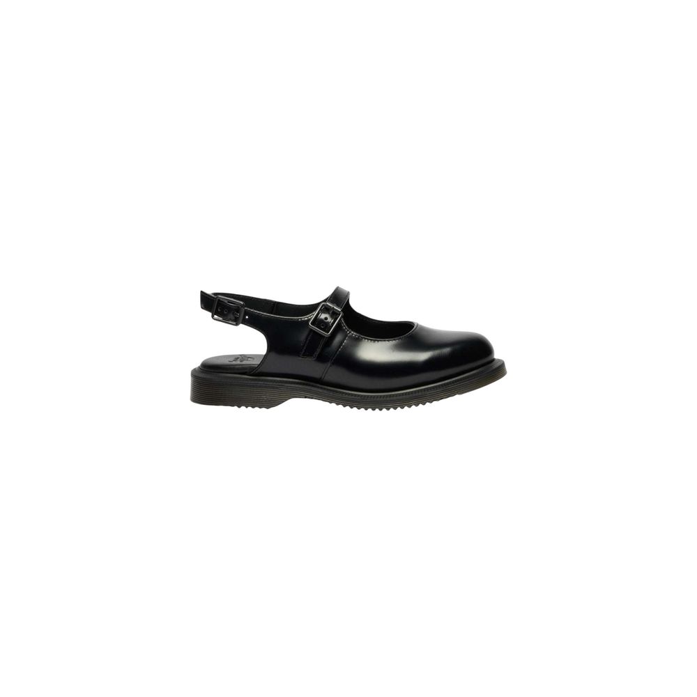 Black Leather Flat Sandals