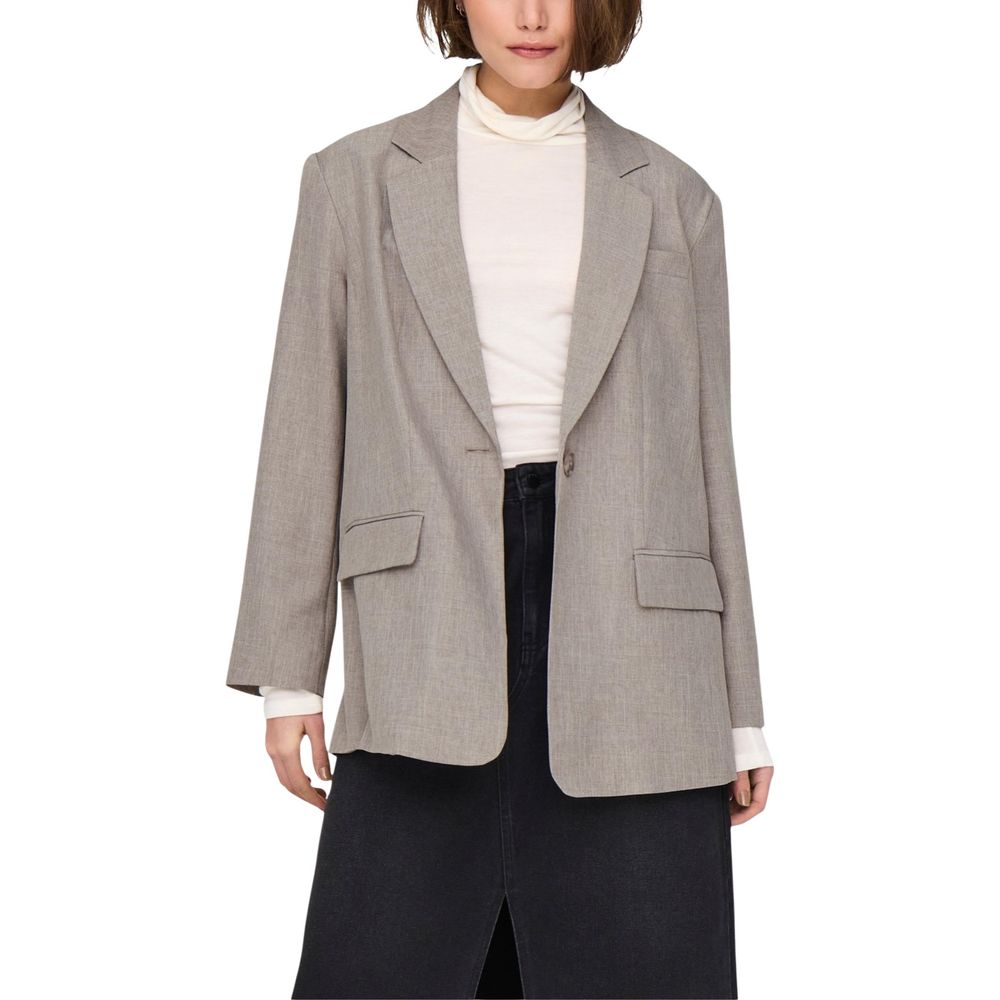 Beige Polyester Blazer