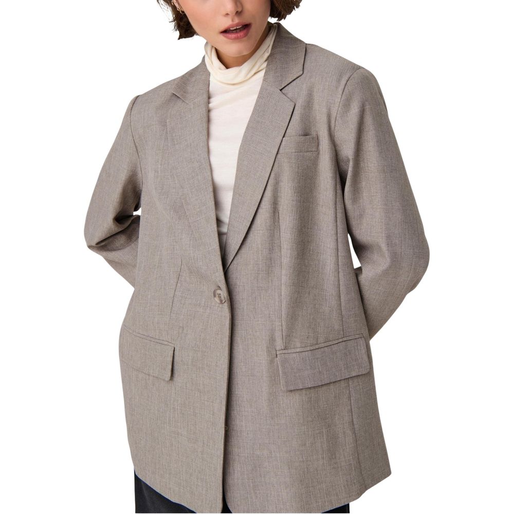 Beige Polyester Blazer
