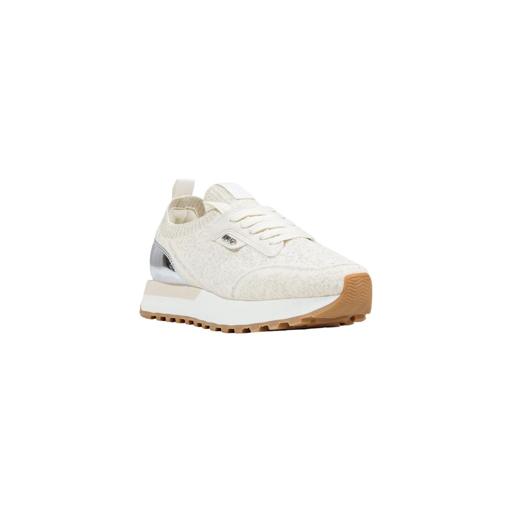 Beige Polyester Athletic Sneakers