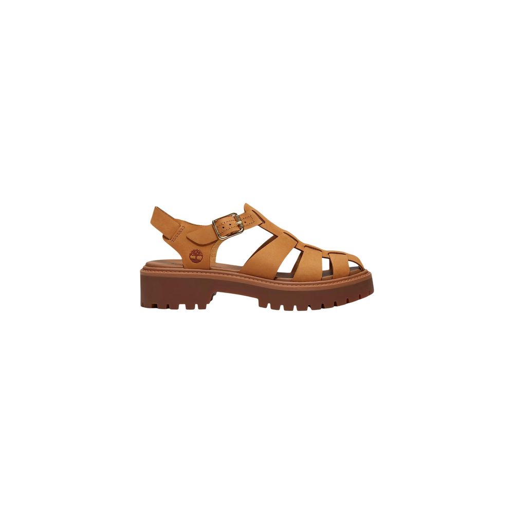 Brown Leather Flat Sandals