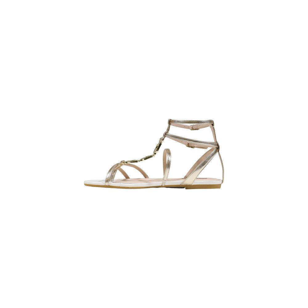 Gold Polyethylene Flat Sandals
