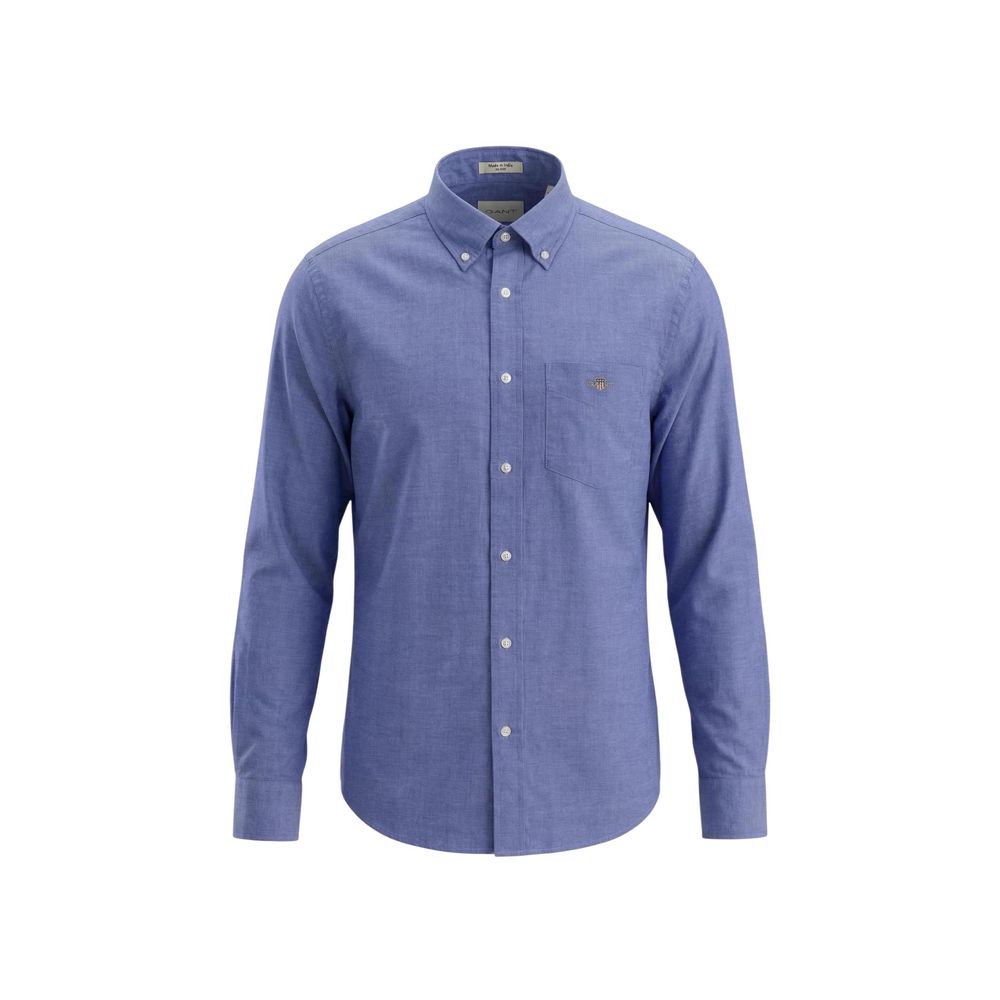 Blue Cotton Dress Shirt