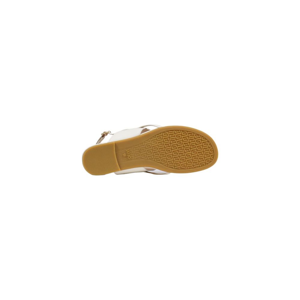 White Leather Flat Sandals