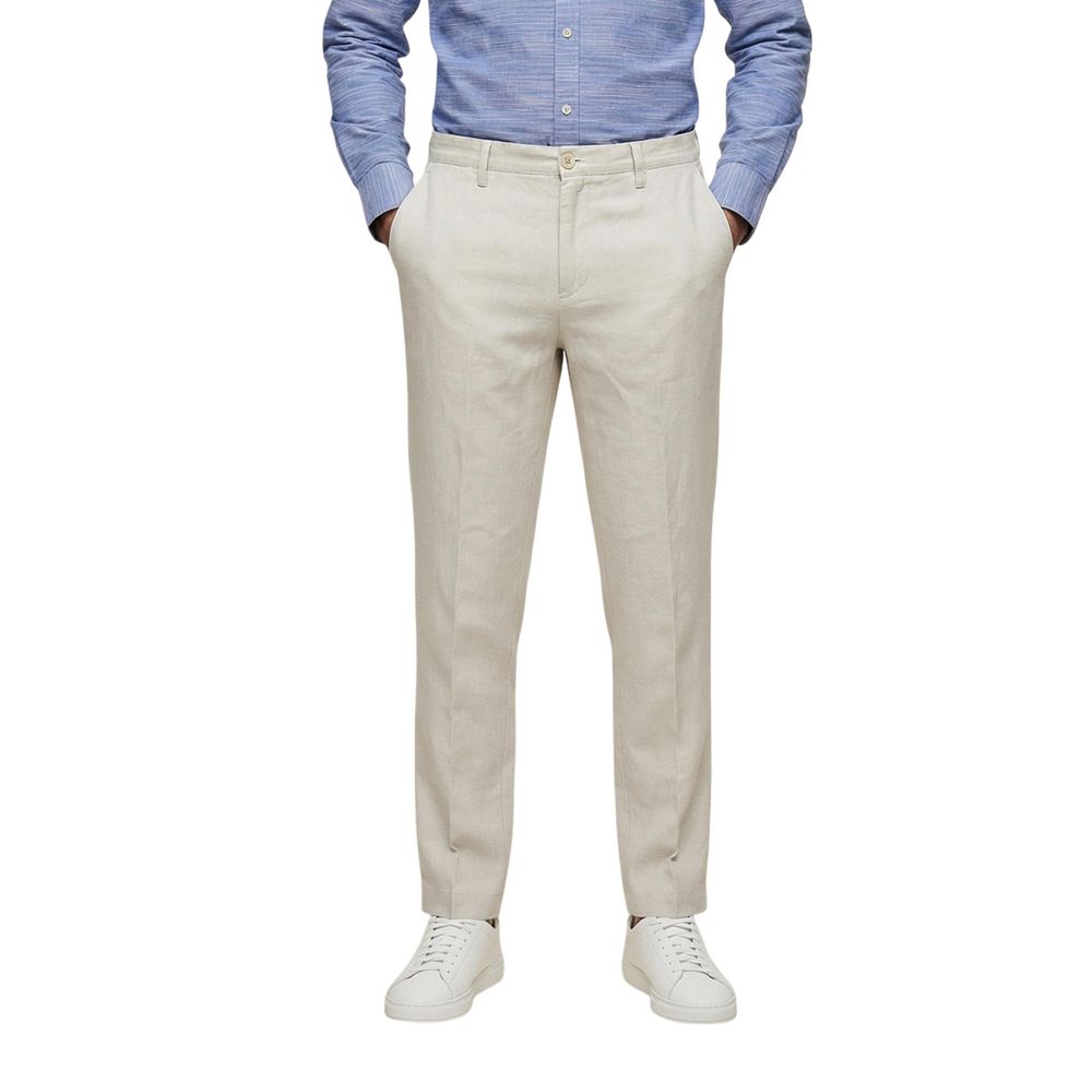 White Linen Casual Pants