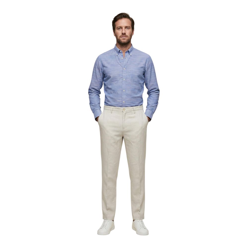White Linen Casual Pants