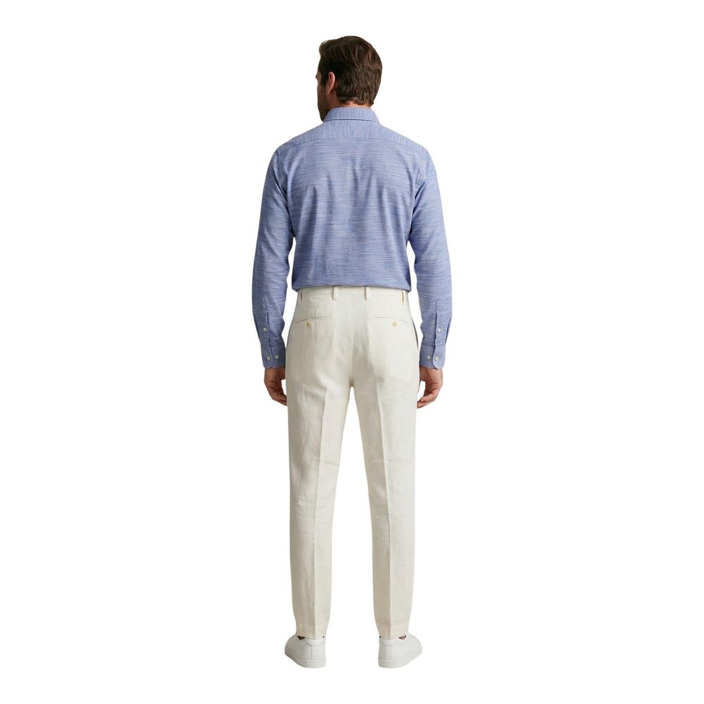White Linen Casual Pants