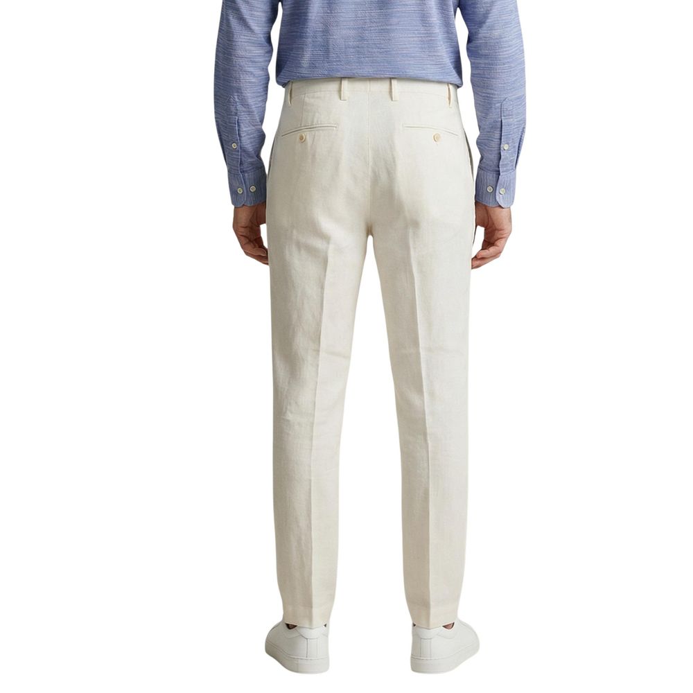 White Linen Casual Pants