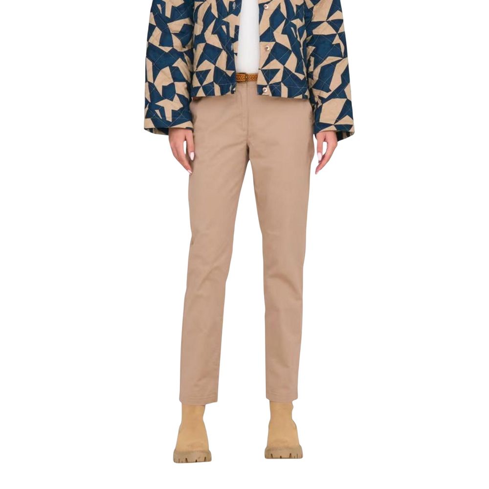 Beige Cotton Chino Pants