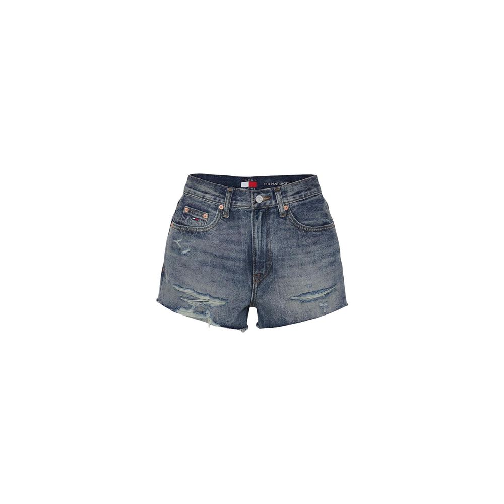 Blue Recycled Cotton Short And Mini Shorts