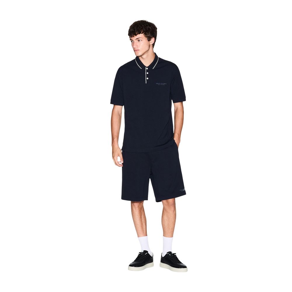 Blue Cotton Knee Length