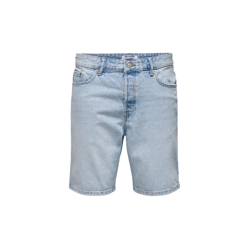 Light Blue Cotton Bermuda Shorts
