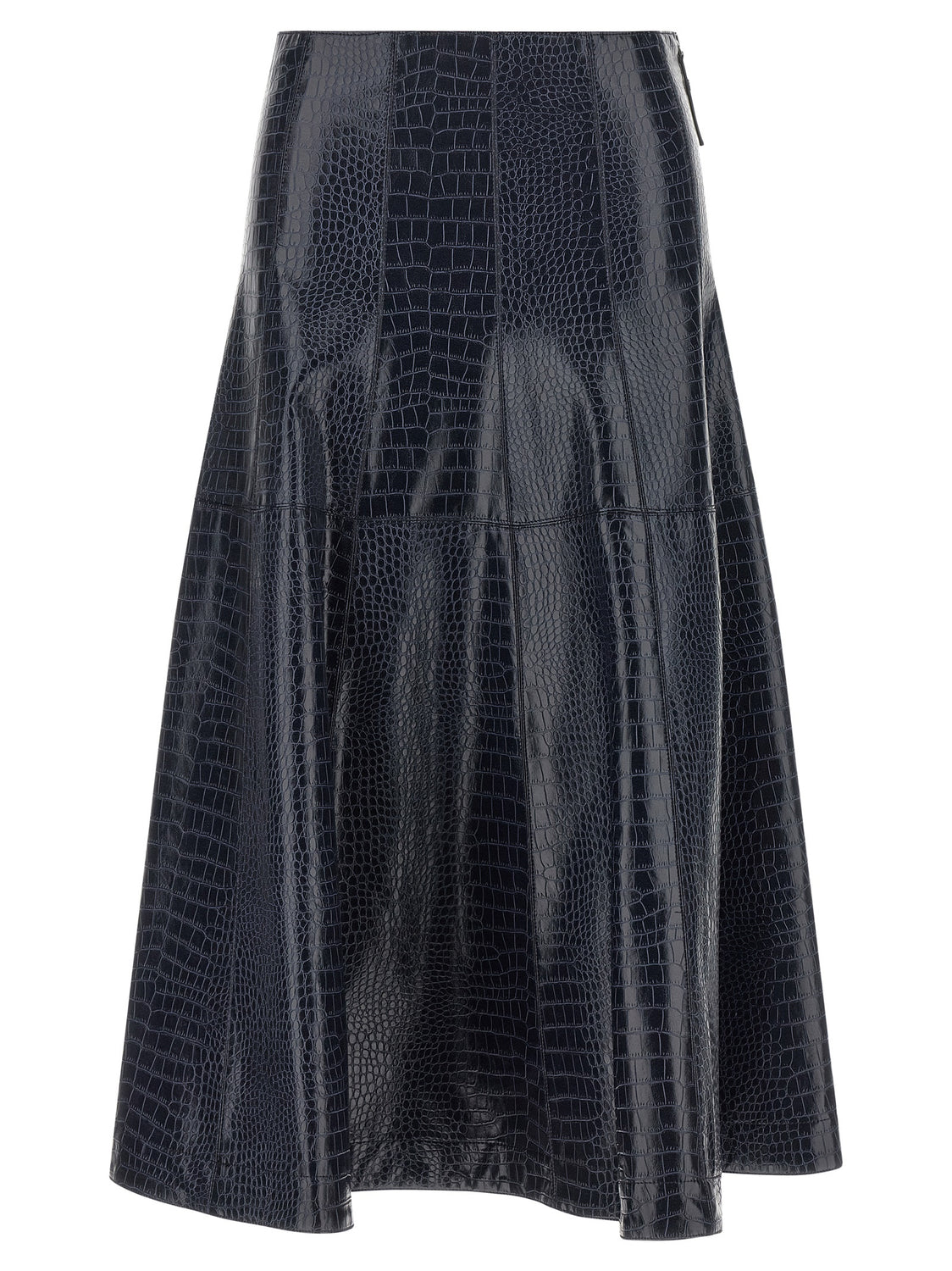 Blue Viscose Midi Skirt