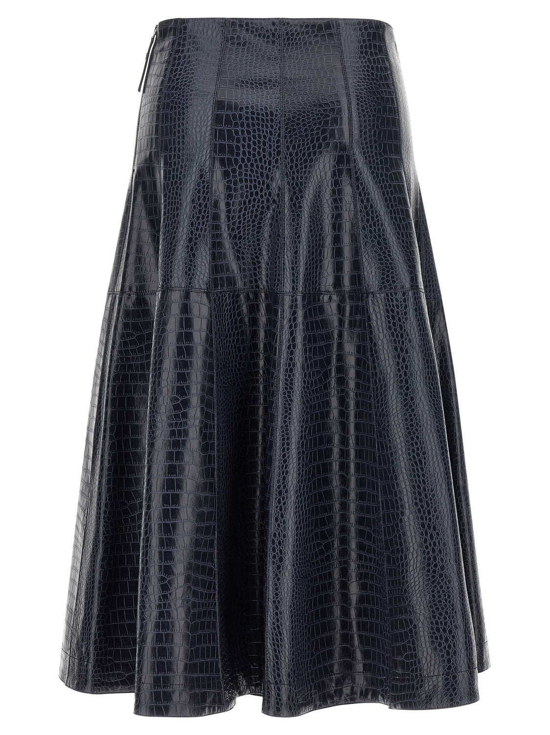 Blue Viscose Midi Skirt