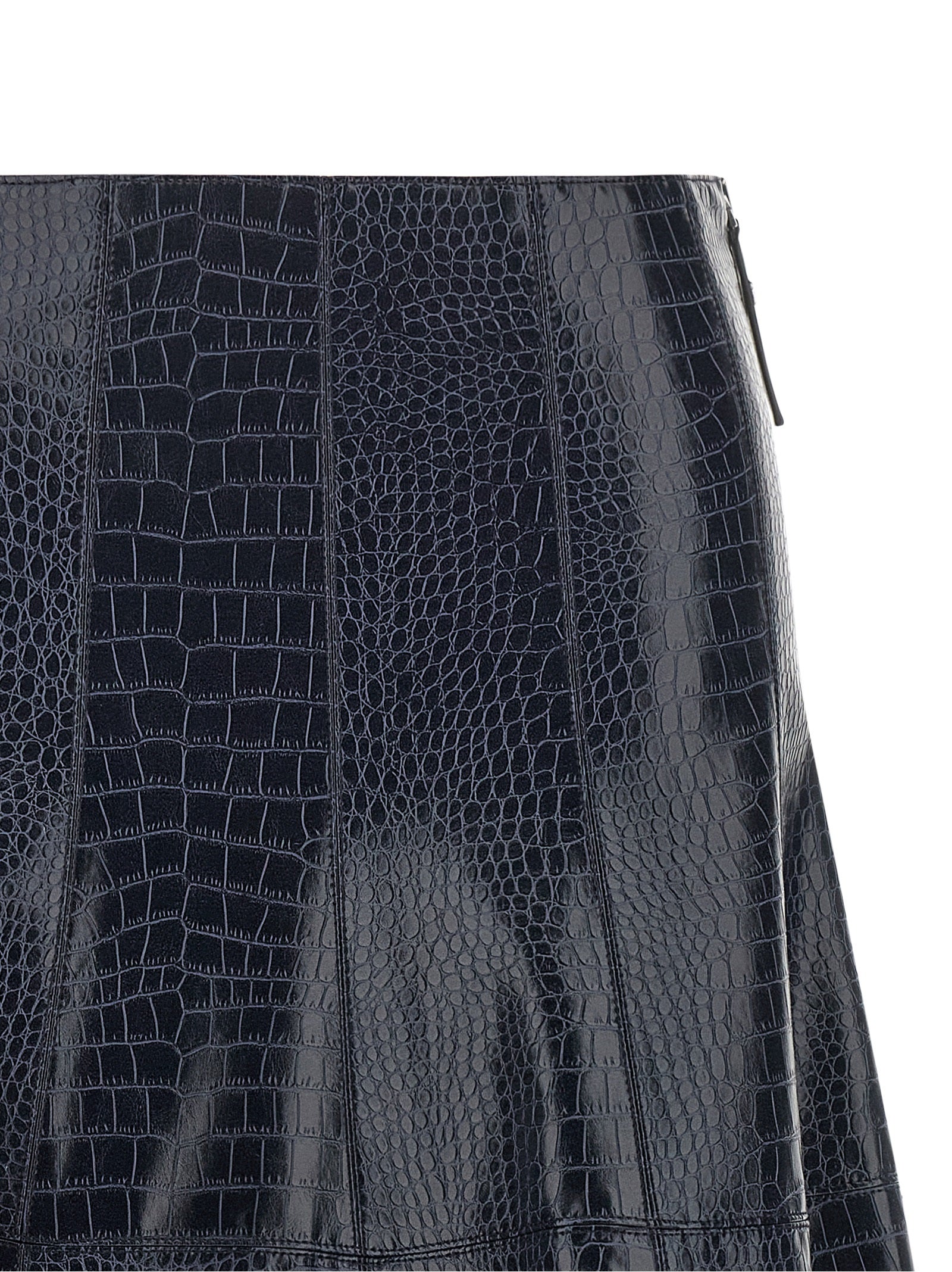Blue Viscose Midi Skirt