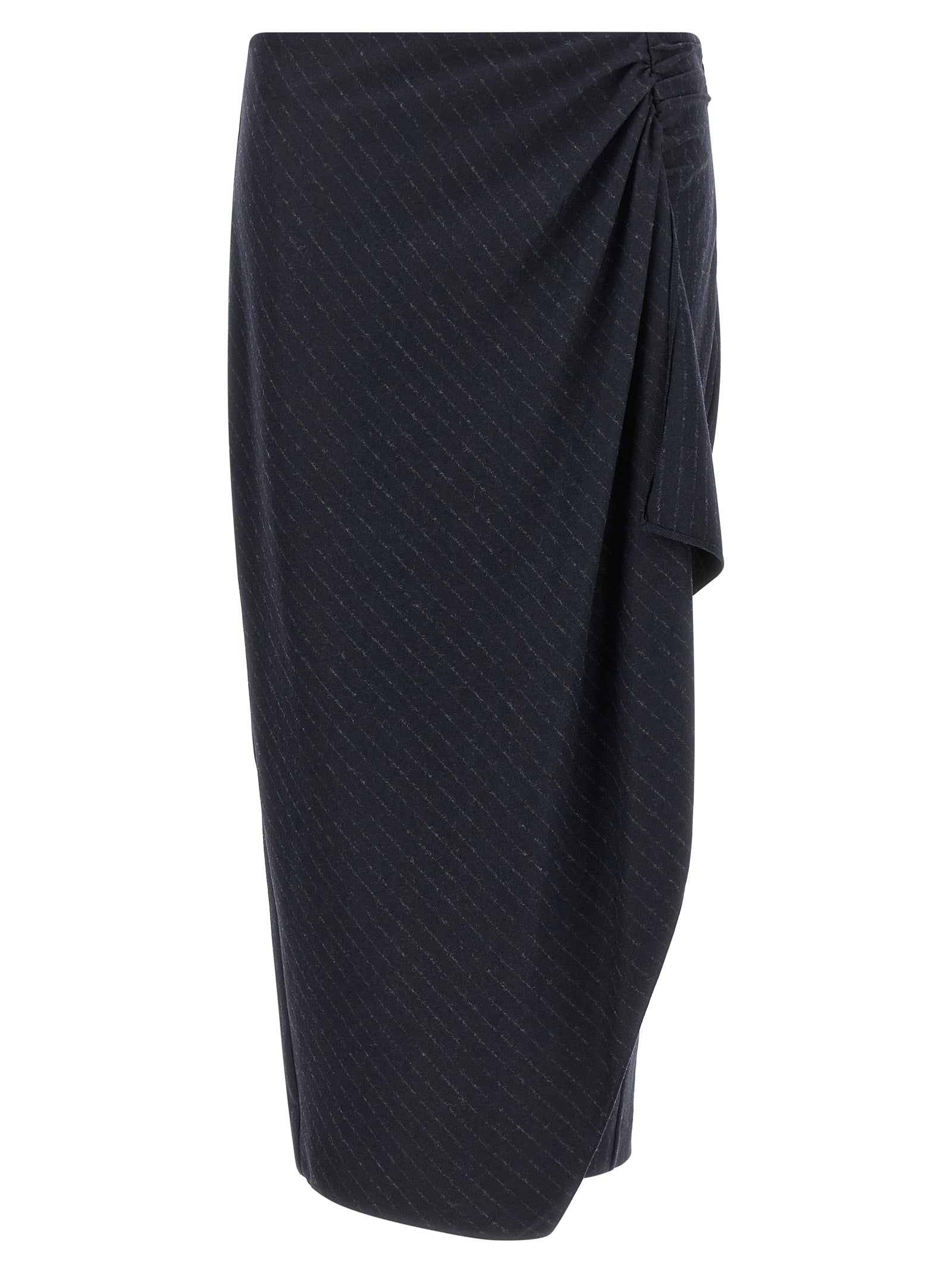 Blue Polyester Mini Skirt