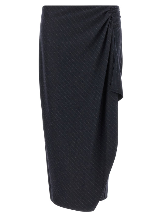 Blue Polyester Mini Skirt