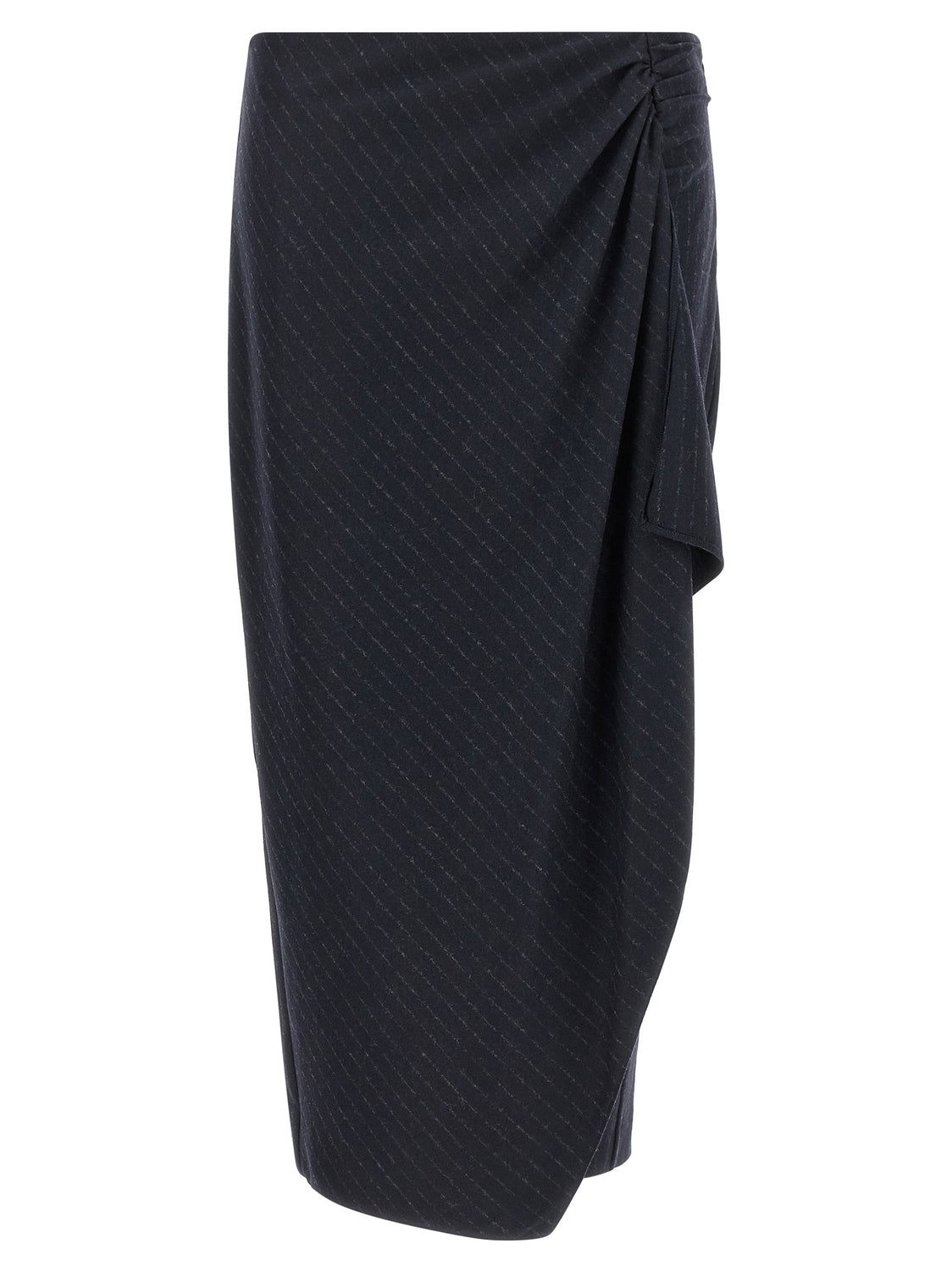 Blue Polyester Mini Skirt