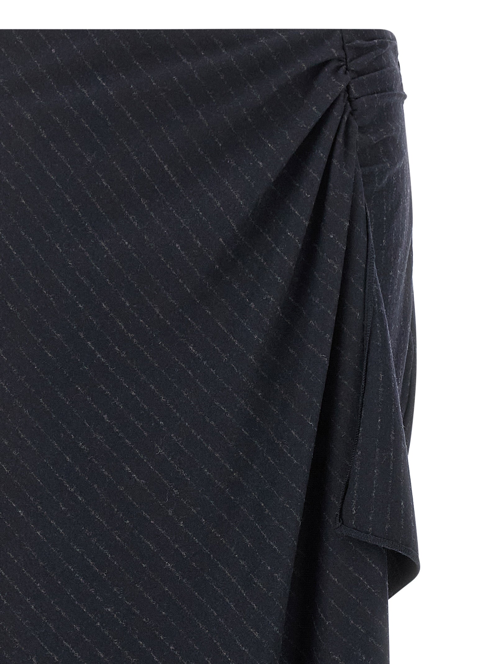 Blue Polyester Mini Skirt