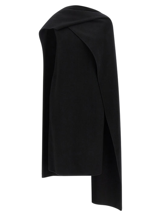 Black Virgin Wool Midi Dress