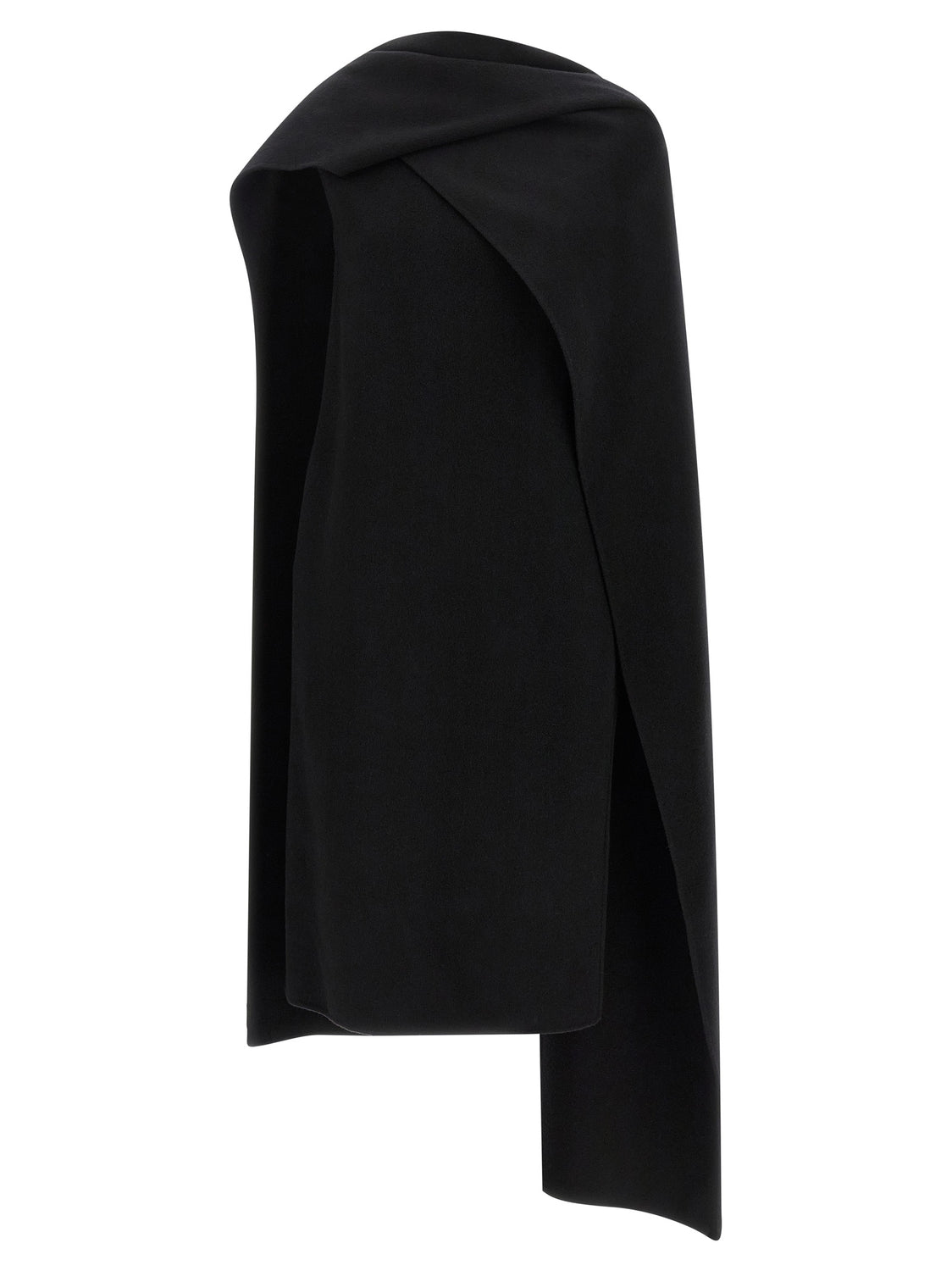 Black Virgin Wool Midi Dress