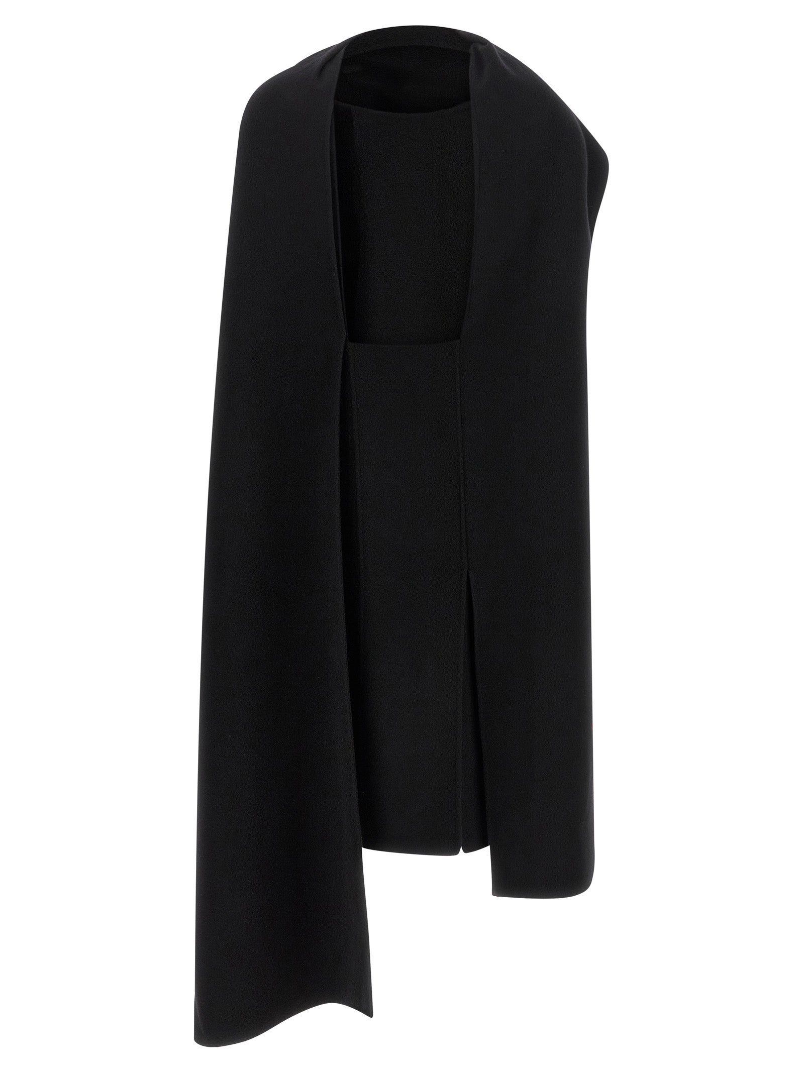 Black Virgin Wool Midi Dress