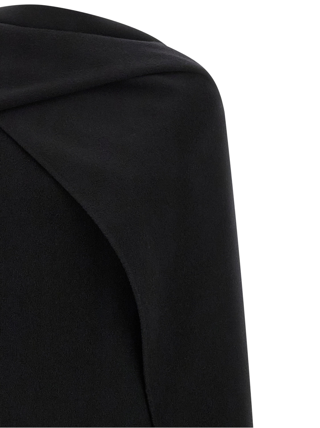 Black Virgin Wool Midi Dress