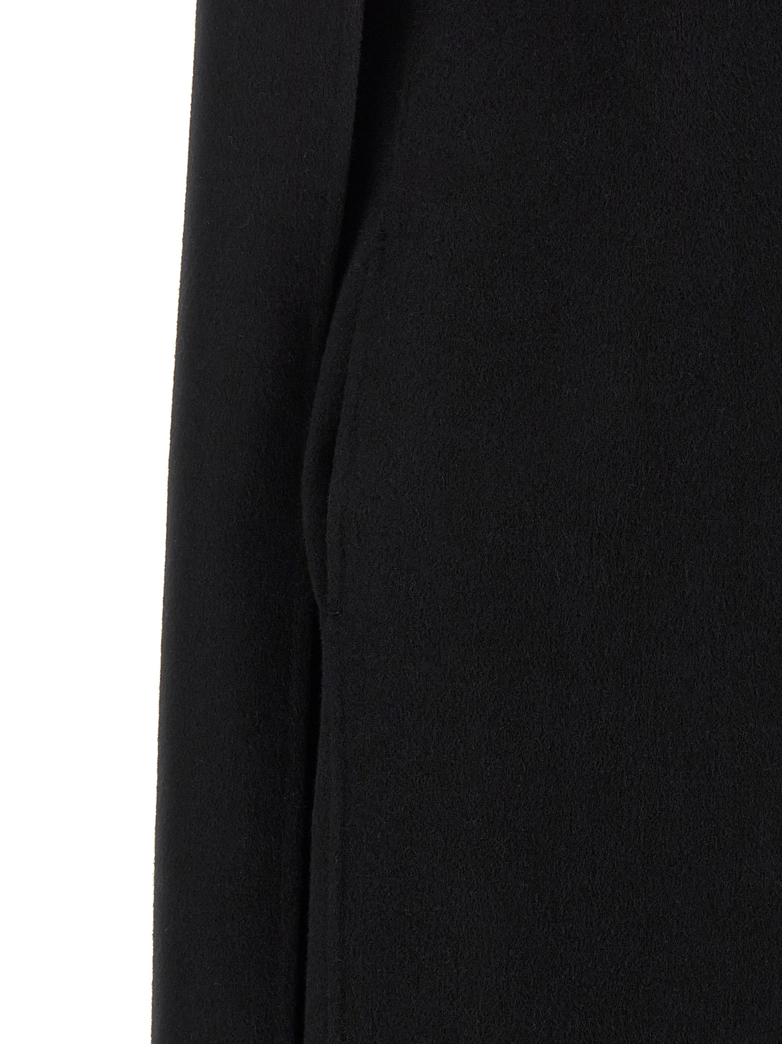 Black Virgin Wool Midi Dress
