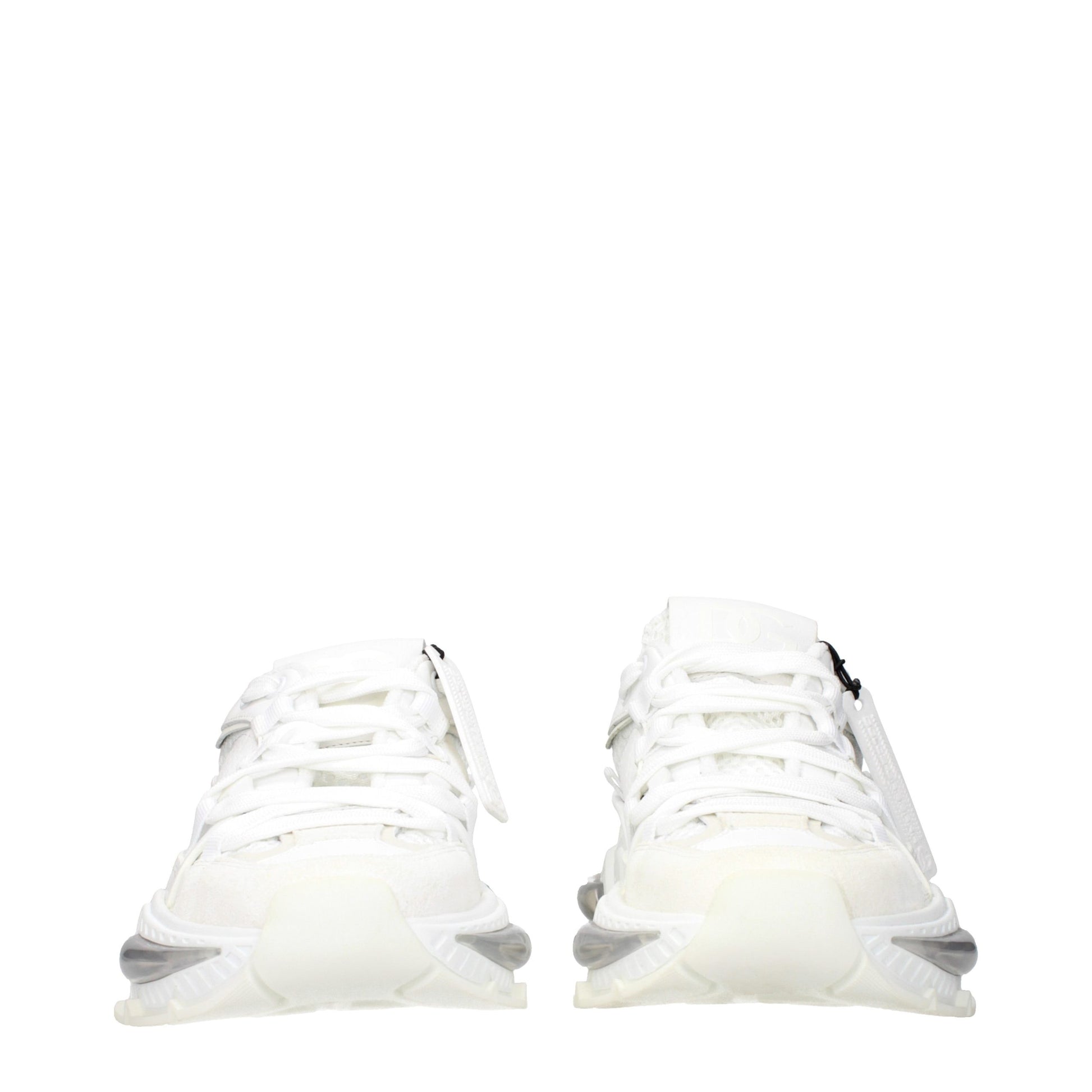 White Fabric Athletic Sneakers