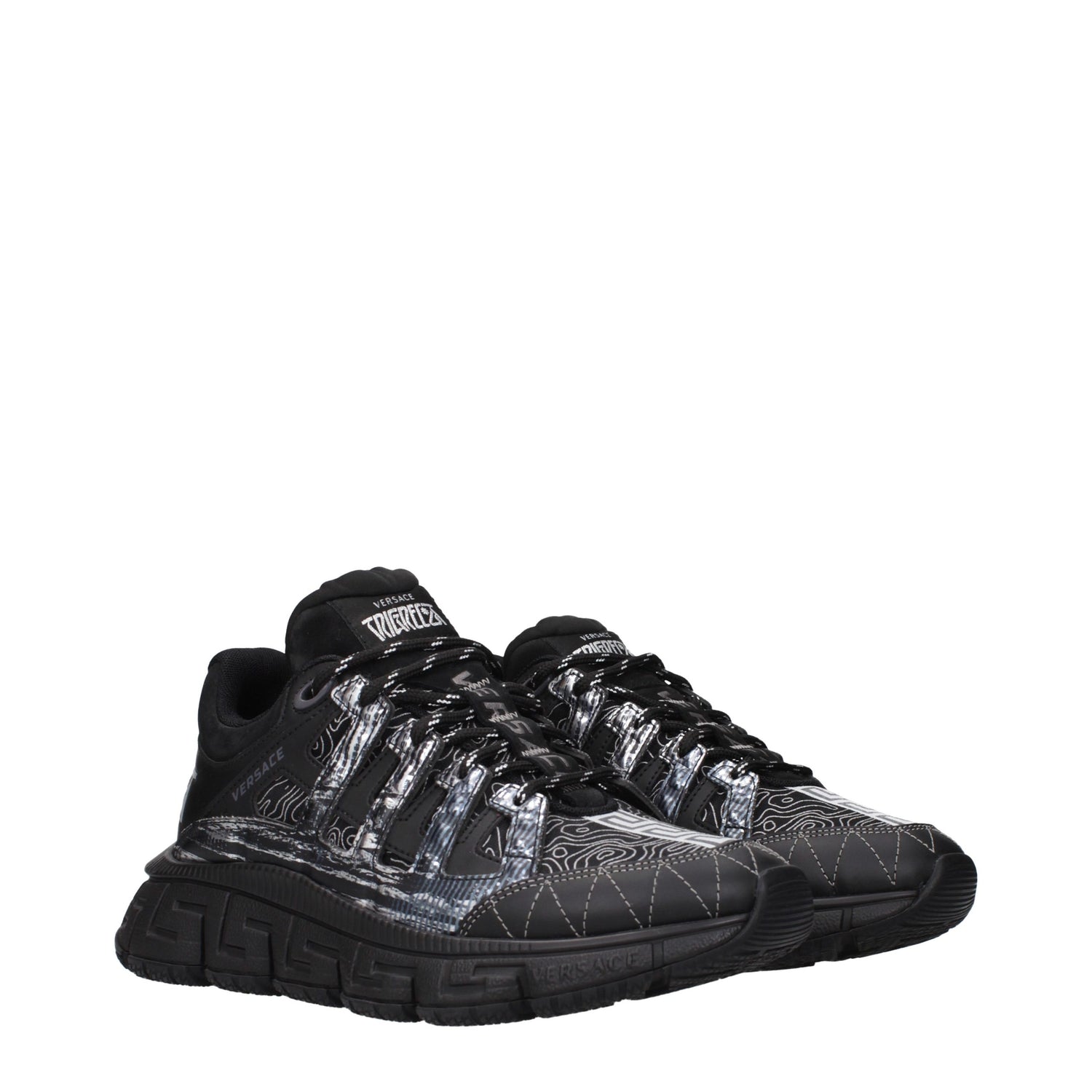 Black Fabric Athletic Sneakers