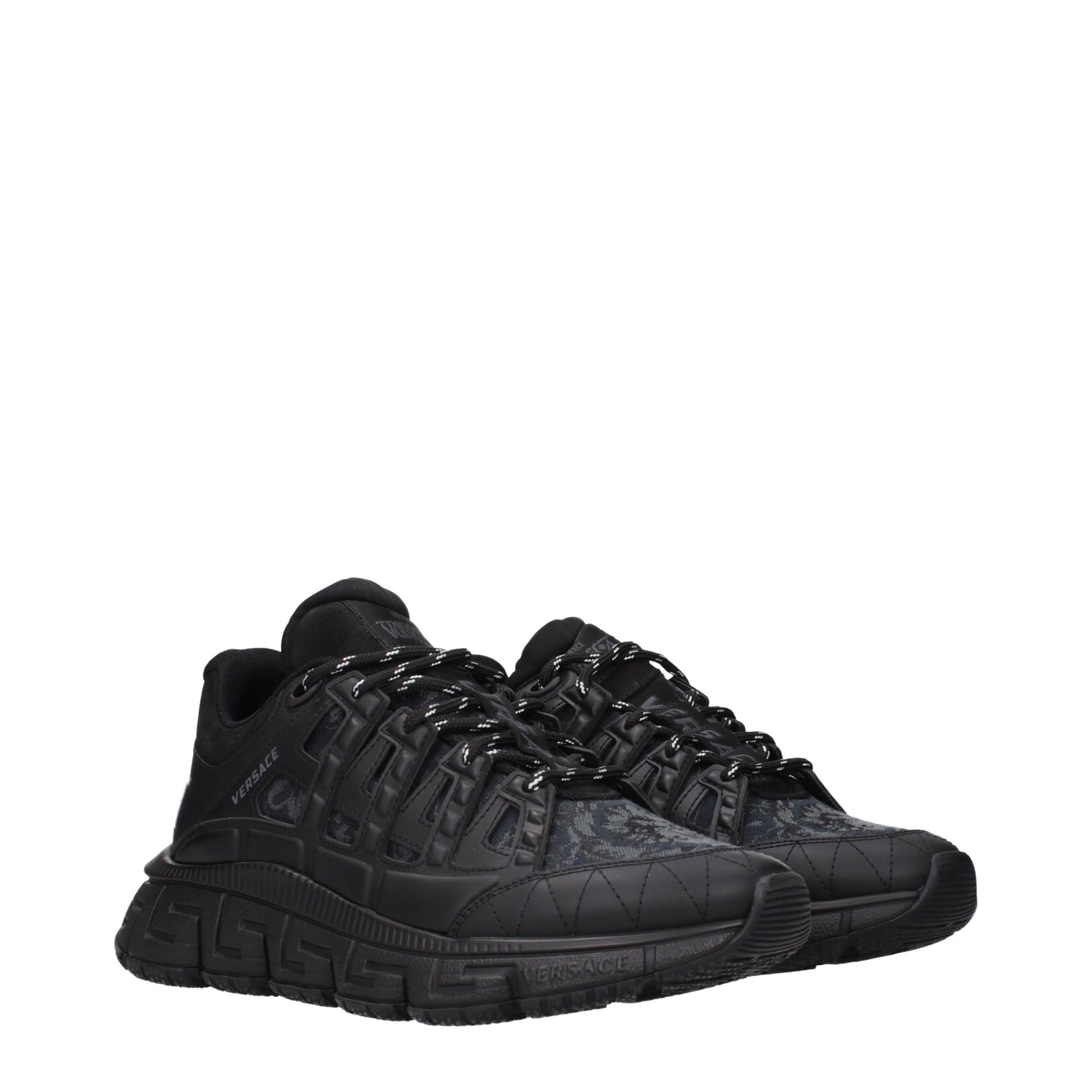 Black Fabric Athletic Sneakers