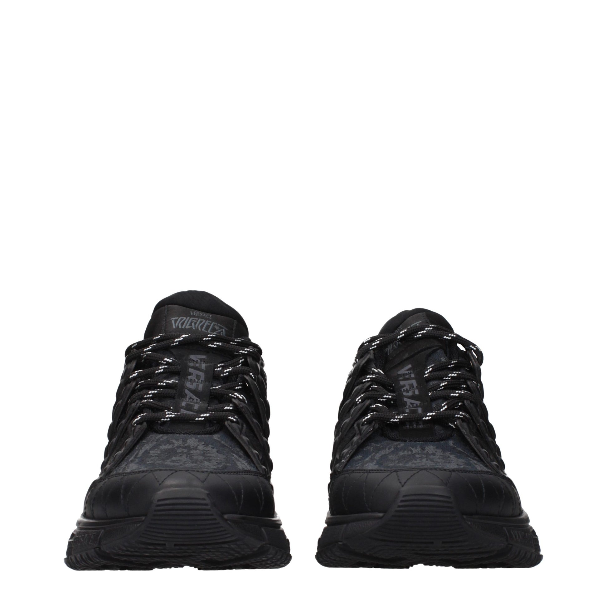 Black Fabric Athletic Sneakers
