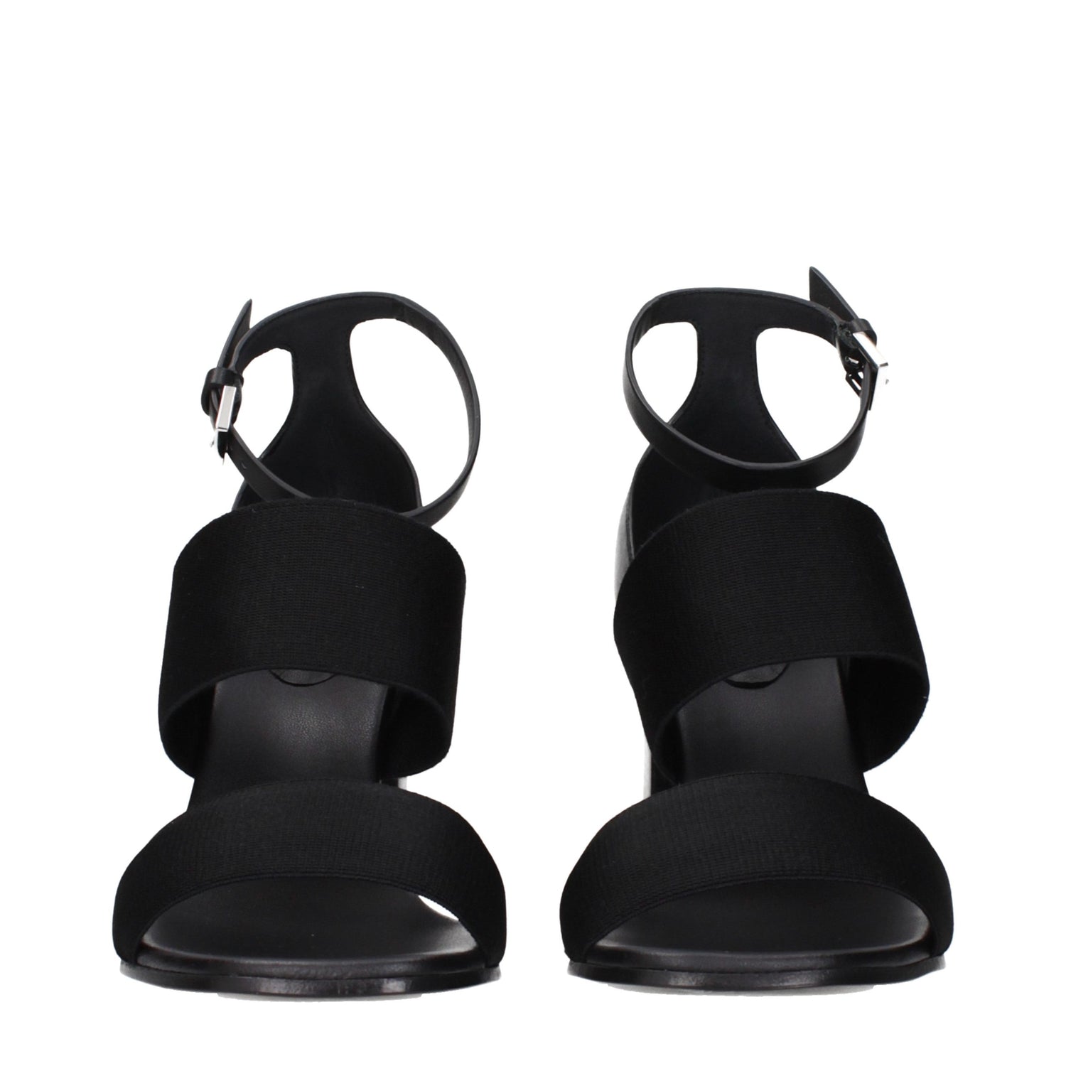Black Fabric Platform Sandals